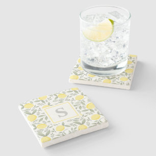 Chic Lemons and Löv Mönster Monogram Stenunderlägg