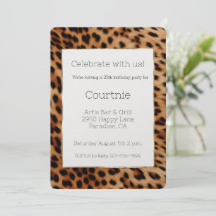 Chic Leopard Animal Birthday Inbjudningar