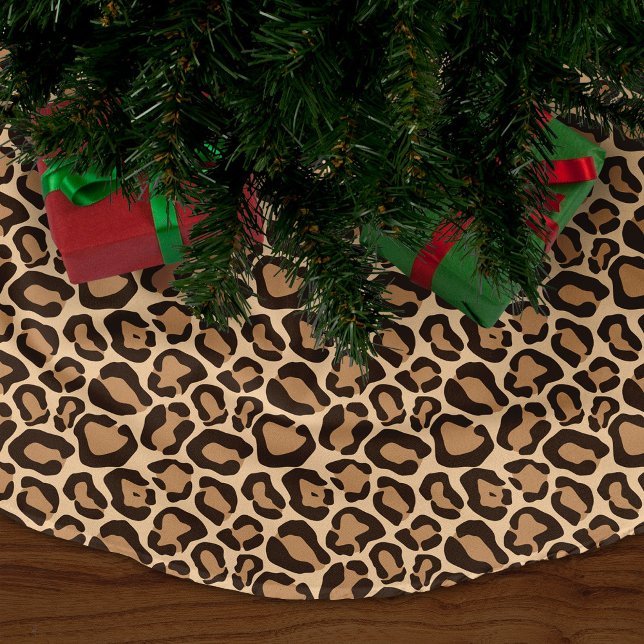 Chic Leopard Animal Print Julgransmatta Fleece (Skapare uppladdad)