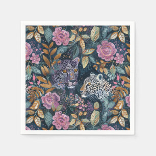 Chic Leopard blommigt Pappersservett