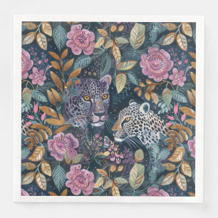 Chic Leopard blommigt Pappersservett
