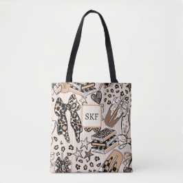 Chic Leopard Coffee Lover Tote Bag Earthtone Tygkasse
