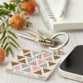 Chic leopard och rosa triangelmönster