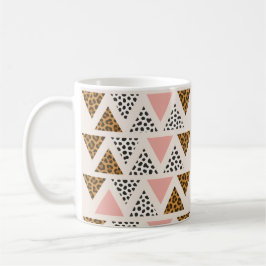 Chic Leopard & Pink Triangle Pattern Kaffemugg