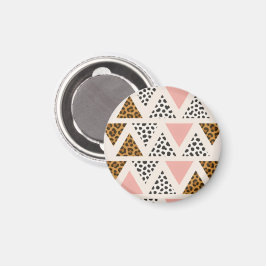 Chic Leopard & Pink Triangle Pattern Magnet