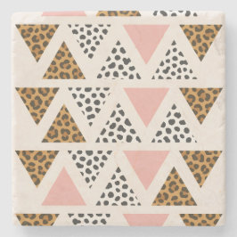 Chic Leopard & Pink Triangle Pattern Stenunderlägg