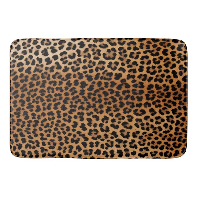 Chic Leopard Print Bath Mat Glamoratti  Badrumsmatta (Framsidan)