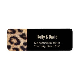 Chic Leopard Print Bröllop Returadress Returadress Etikett