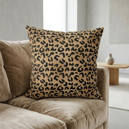 Chic Leopard Print Cheetah Spots Brown Black Kudde