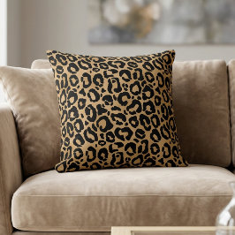 Chic Leopard Print Cheetah Spots Brown Black Kudde