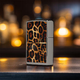 Chic Leopard Print och Guld Monogrammed