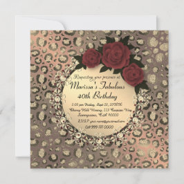 Chic Leopard Ro Fabulous 40:e födelsedagen Kort