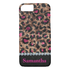 Chic leopard rosa animaliska diamanter personlig