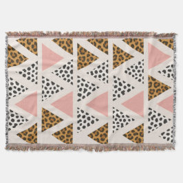 Chic Leopard & Rosa Triangelmönster Filt