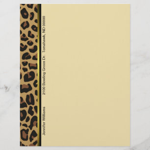 Chic Leopard Skriv ut Anpassningsbar Letterhead St