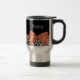 Chic Leopard Skriv ut brinnande Orange med Namn Resemugg