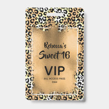 Chic Leopard Sweet 16:e födelsedagen Inbjudan VIP 