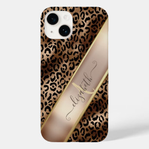 Chic Leopardmönster Svart Brons Monogram