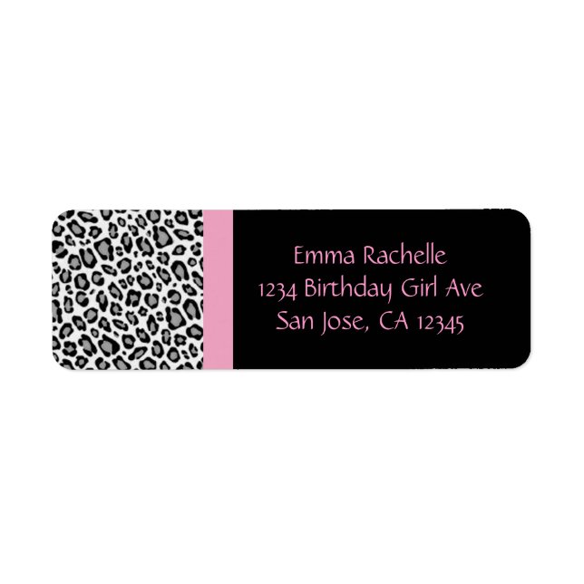 Chic Leopards Returetiketter Returadress Etikett (Framsidan)