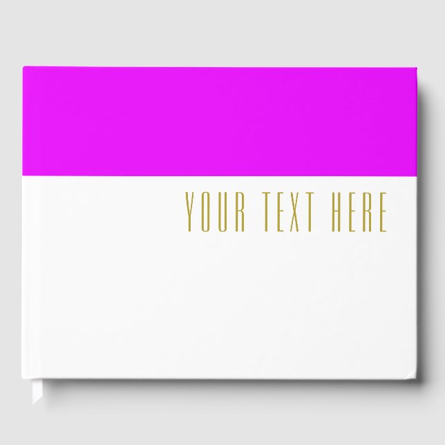 Chic - levande Rosa överkant Färg vid vit text Gästböcker (Framsida)