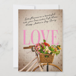 Chic Lifestyle Floral Bicycle Mother’s Day Love Julkort