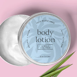 Chic Light Blue Cosmetic Burk Round-produktetikett Runt Klistermärke