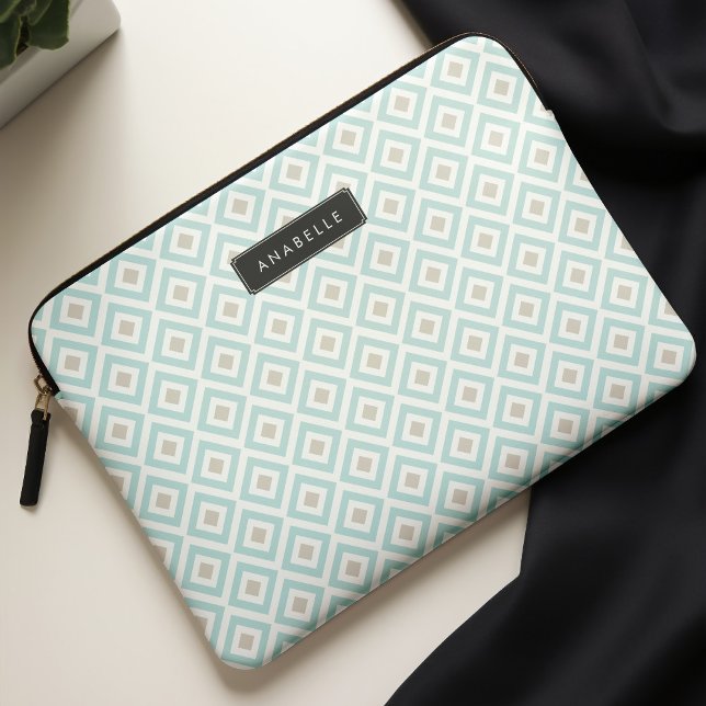 Chic Light Blue Diamonds Mönster Laptop Fodral (Skapare uppladdad)