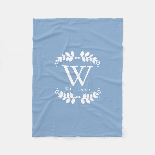 Chic Light Blue Monogram Fleecefilt (Framsidan)