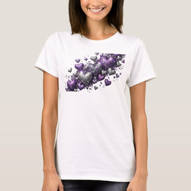 Chic lila ABSTRAKT KONST Konsttryck T Shirt (Framsida)