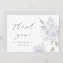 Chic Lila Blommigt Birthday Quinceañera Tack Inbjudningar