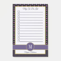 Chic Lila Blommigt Rand Monogram Namn att göra lis