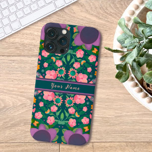 Chic Lila Boho Namn Flowers Anpassningsbar Mönster