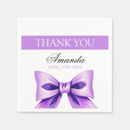 Chic Lila Bow Coquette Girl Sweet 16 Birthday Pappersservett