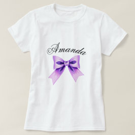 Chic Lila Bow Coquette Girl Sweet 16 Birthday T Shirt