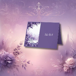 chic Lila Bröllop Eiffel Torn Magic bord kort