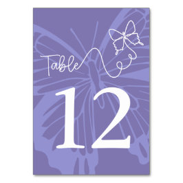 Chic Lila Butterfly Garden bröllopsskylt Bordsnummer