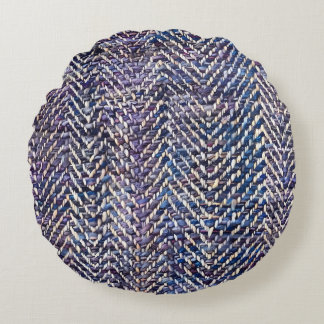 Chic lila Chevron mönster Rund Kudde