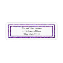 Chic Lila Faux glittered Trim - Address Label