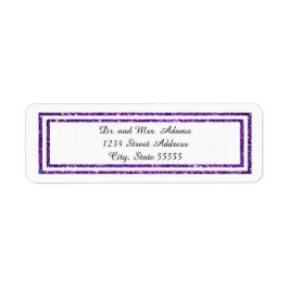 Chic Lila Faux glittered Trim - Address Label Returadress Etikett