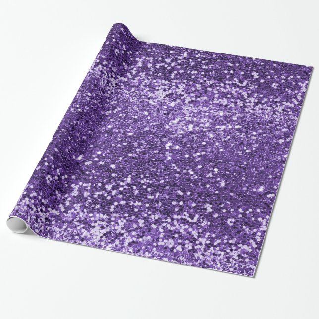 Chic Lila Glitter Gnistra lyx Presentpapper (Utrullad)