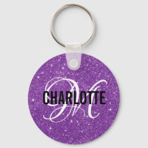 Chic lila glitter namn i huvudkedjan