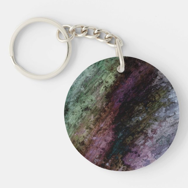 Chic Lila Grönt Frost Streaks Acrylic Keychain (Framsidan)