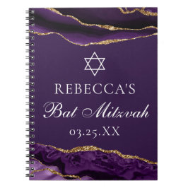 Chic Lila Guld Bat mitzvah Personligen Anteckningsbok