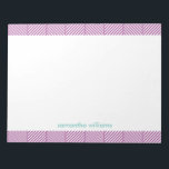 Chic Lila Herringbone Mönster Anteckningsblock<br><div class="desc">Det här anteckningsblocket i snyggten kan vara personlig med ditt namn,  monogram,  initialer,  ett speciellt datum (bröllop-årsdag,  födelsedatum osv.) eller valfri text. Besök våra butiker för att få mer modernt och modernare chic och färg-program.</div>