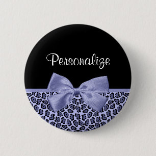 Chic Lila Jaguar Leopard Print Lavender Bow Knapp