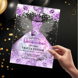Chic lila lavender dress blommigt Quinceanera