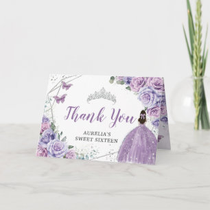 Chic Lila Lilac Blommigt Quinceanera Sweet sixteen Tack Kort