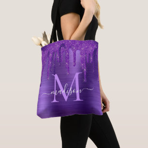 Chic Lila Metall Push Monogram från Glitter Tygkasse