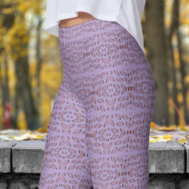 Chic Lila Mirrored Helix Mönster Leggings