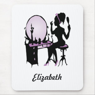 Chic lila- och svart kvinnaFashionistaSilhouette Musmatta
